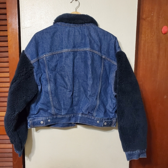 Levi's Premium COCOON BOMBER SHERPA TRUCKER JEAN JACKET - Picture 7 of 12